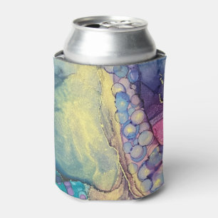 Farbige Punkte Alkohol Tinte flüssig Abstrakt Art  Dosenkühler