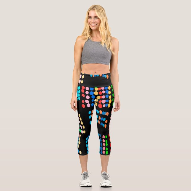Farbige Punkte Capri Leggings (Vorderseite)