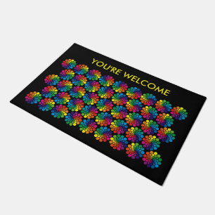 Farbige Punkte Circle Spirals + Ihr Backg. Idee Fußmatte