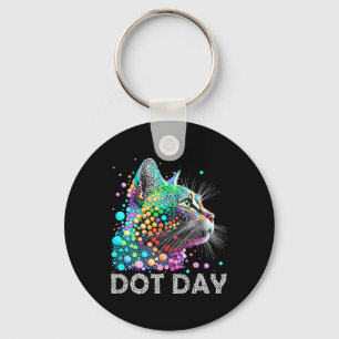 Farbige Punkte Katze Lover Happy Dot Day Shirts Mä Schlüsselanhänger