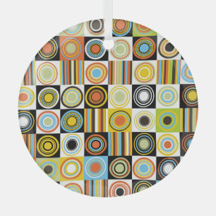 Farbige Punkte, Kreise, Streifen Hintergrund. Ornament Aus Glas