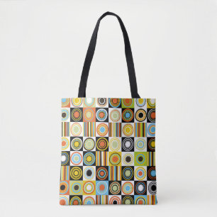 Farbige Punkte, Kreise, Streifen Hintergrund. Tasche