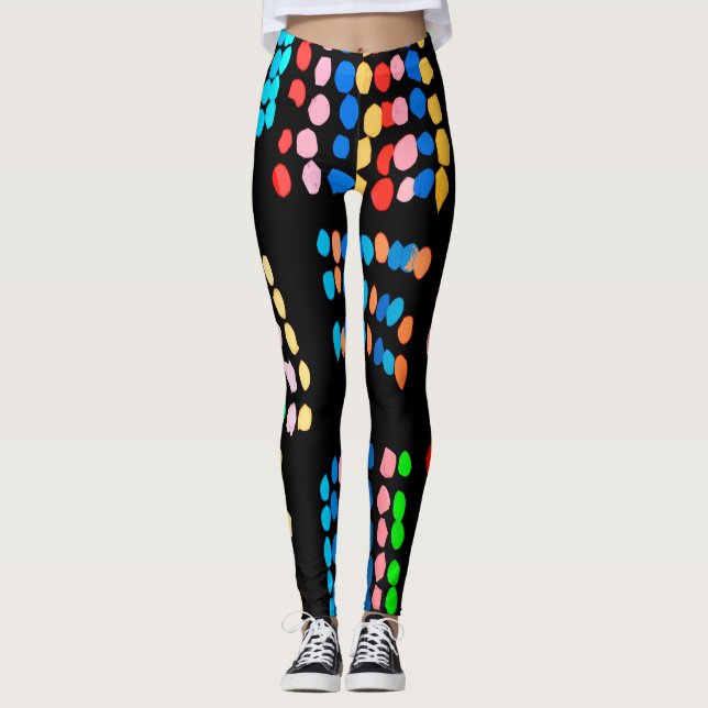 Farbige Punkte Leggings (Vorderseite)