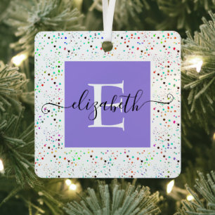 Farbige Punkte personalisiert Ornament Aus Metall