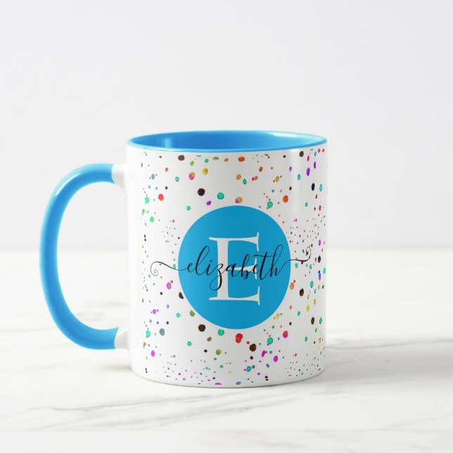 Farbige Punkte personalisierter Schleim Tasse (Links)