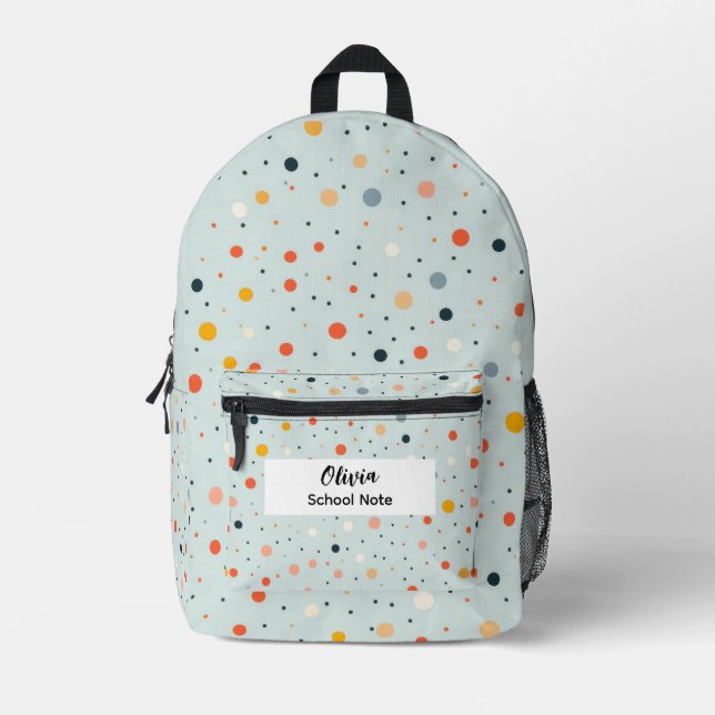 Farbige Punkte Rucksack für die Schule (Vorderseite)