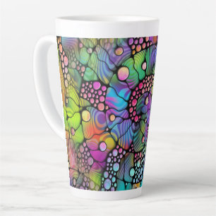 Farbige Punkte Spiralen Handmalerei 1 Milchtasse