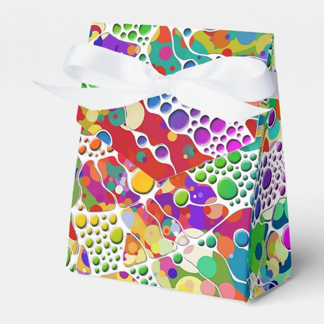 Farbige Punkte Spiralen Handmalerei 2 Geschenkschachtel (Vorderseite)