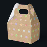 Farbige Punktmuster auf rustikalen Imitaten braune Geschenkschachtel<br><div class="desc">Schöne zeitgenössische,  lustige,  bunte Punkte auf einem Kraftpapier-Hintergrund. Verziertes,  elegantes,  stilvolles und eklektisches Design für den extravaganten angesagten Handwerker,  den Vintagen Retro-Kunststil oder den abstrakten geometrischen Motivliebhaber. Erhältlich bei einer Vielzahl moderner Büroprodukte. B. Adressetiketten,  Verpackungen und Papiertaschentücher,  Geschenktaschen,  Beutel und Geschenkschachteln,  Aufkleber,  Bänder,  Notebooks,  Bindemittel,  Schreibwaren und Umschläge.</div>