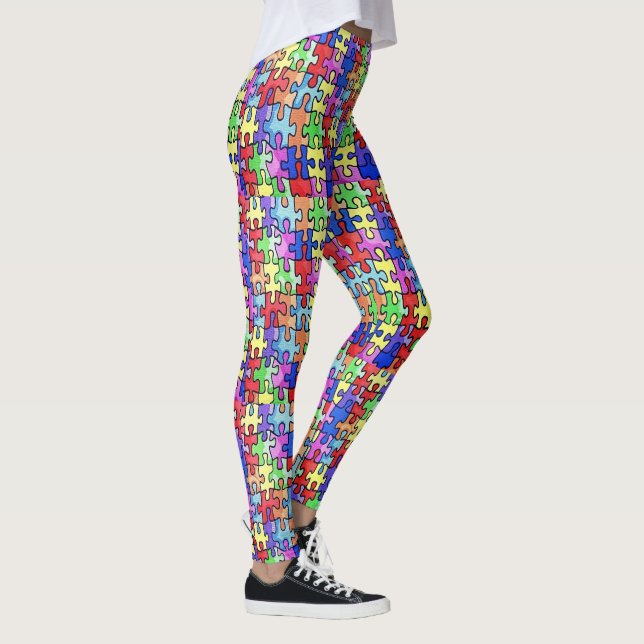 Farbige Puzzleteile Leggings (Rechts)