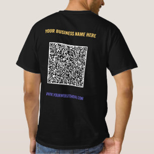 Farbige QR-Code- und Text-Geschäfts-T-Shirt-Vorlag T-Shirt