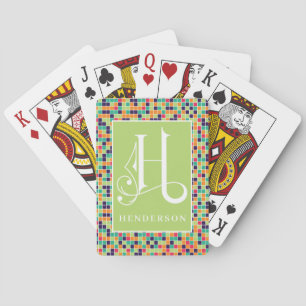 Farbige Quadrat Blöcke H Monogramm, Fahrradabspiel Spielkarten