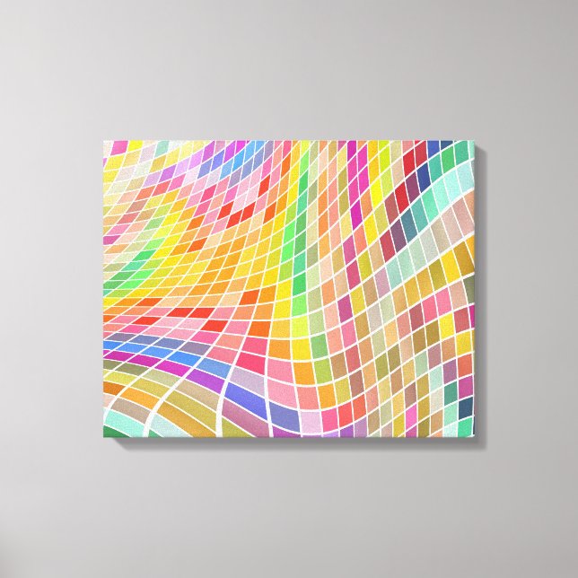Farbige Quadrate Art-Customizable Wrapped Canvas Leinwanddruck (Vorderseite)