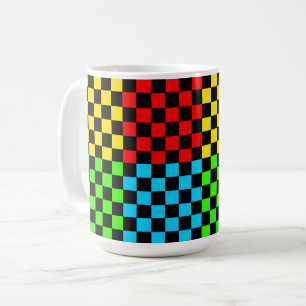 Farbige Quadrate Farbblock Retro Stil Tasse Cup