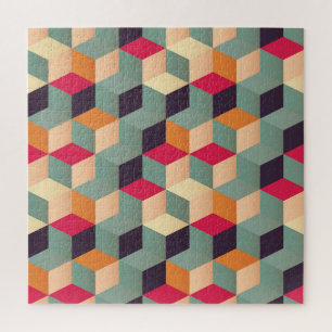 Farbige Quadrate, geometrisches Retro-Muster.