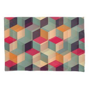 Farbige Quadrate, geometrisches Retro-Muster. Kissenbezug