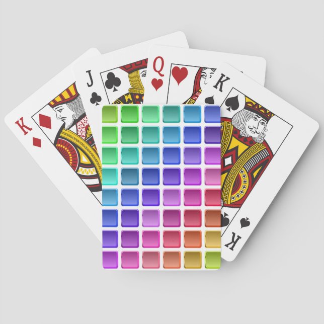 FARBIGE QUADRATE SPIELKARTEN (Rückseite)