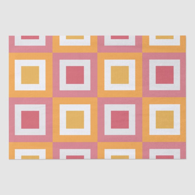Farbige quadratische Geometrie Seidenpapier (Vorderseite)