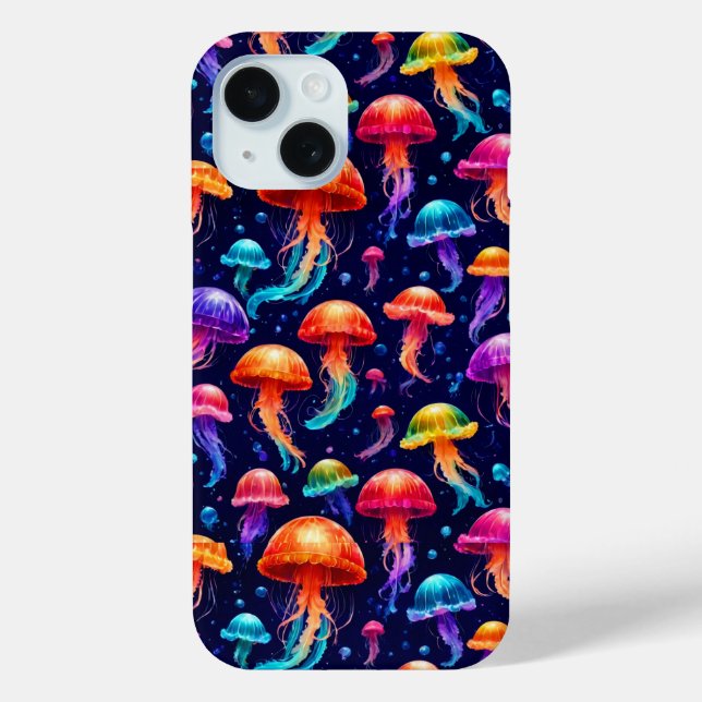 Farbige Qualle Case-Mate iPhone Hülle (Rückseite)