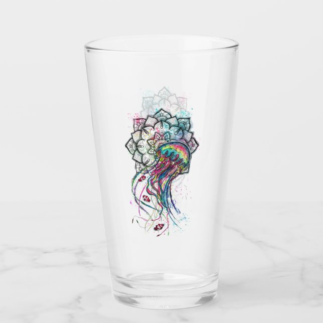 Farbige Qualle mit Mandella Glas (Vorderseite)