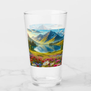 Farbige Quelle/blühender Bergsee Glas