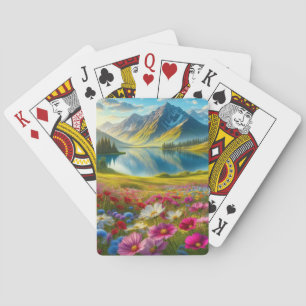 Farbige Quelle/blühender Bergsee Spielkarten