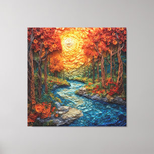 Farbige Quilling-Kunst der landschaftlichen Herbst Leinwanddruck