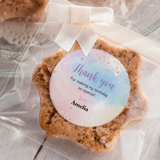 Farbige Rainbow-Birthday-Aufkleber Runder Aufkleber (Von Creator hochgeladen)