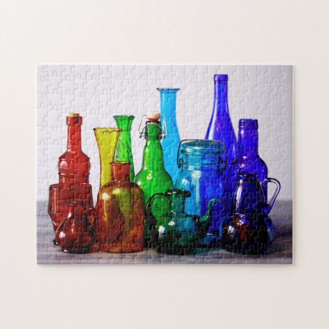 Farbige Rainbow-Glasflasche (Horizontal)