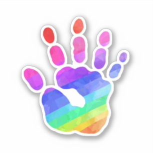 Farbige Rainbow-Handprint-Liebe Künstler Aufkleber