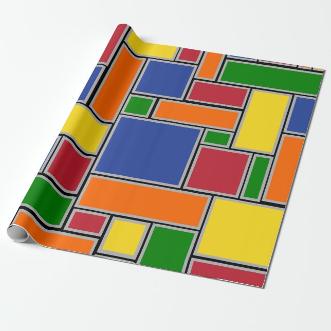Farbige Rechtecke Geschenkpapier (Ungerollt)