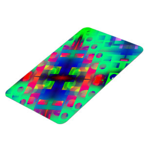 Farbige Rechtecke mit Loch, in der Mitte gesunken Magnet