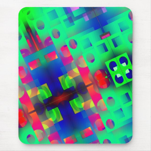 Farbige Rechtecke mit Loch, in der Mitte gesunken Mousepad (Vorne)