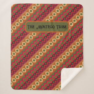 Farbige Red Aztec Design Sherpadecke