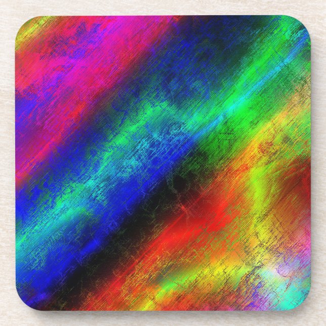 farbige Regenbogen-abstrakte Textur Untersetzer (Vorderseite)