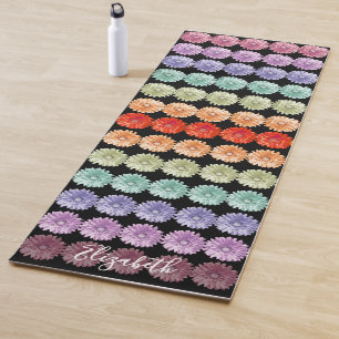 Farbige Regenbogen-Gänseblümchen Personalisierte B Yogamatte