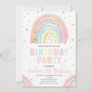 Farbige Regenbogen-Mädchen-Party-Einladung, Regenb Einladung