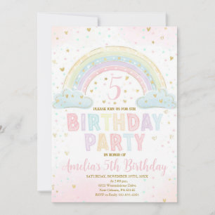 Farbige Regenbogen-Mädchen-Party-Einladung, Regenb Einladung