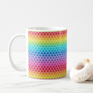 Farbige Regenbogen-Meerjungfrau-Schuppen-Tasse Kaffeetasse