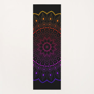 Farbige Regenbogen-Punkt-Mandala Heilige Geometrie Yogamatte