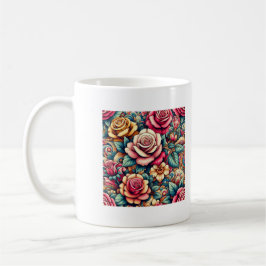 Farbige Regenbogen-Rose Blume Kaffee-Tasse-Tasse Kaffeetasse