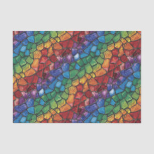 Farbige Regenbogen-Wasserfarben-Mosaik-Buntglas  Seidenpapier