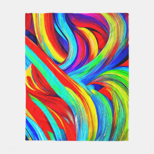 Farbige Regenbogen-Wirbel 1108 Fleecedecke