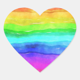 Farbige Regenbogenaufkleber Herz-Aufkleber