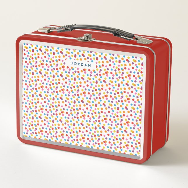 Farbige Regenbogenblase Gumball Personalisiert Metall Brotdose (Vorderseite)
