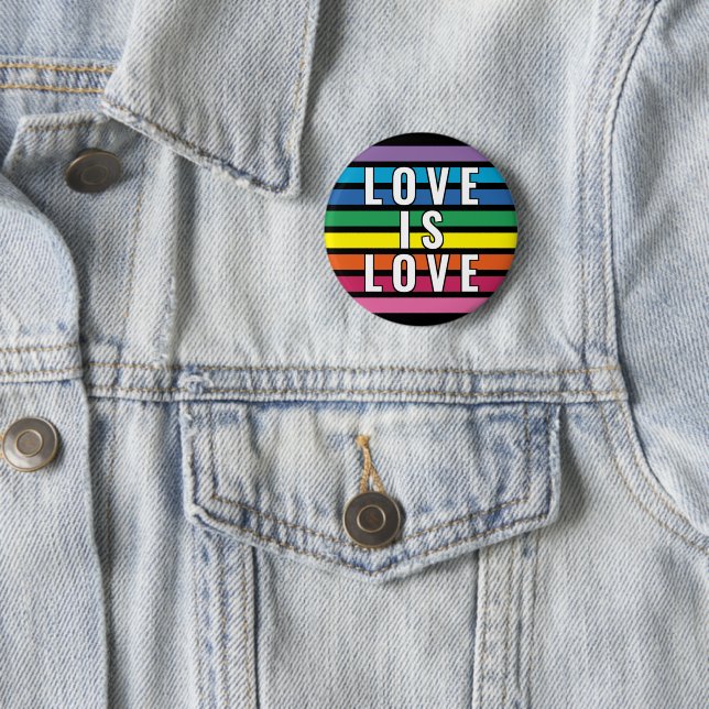 Farbige Regenbogenfarben Muster Streifen Button (Beispiel)