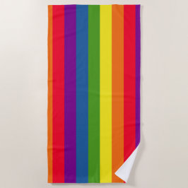 Farbige Regenbogenfarben Streifen Strandtuch