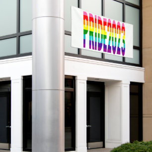 Farbige Regenbogenflagge Text Gay Pride 2023 Banner
