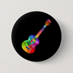 Farbige Regenbogengitarre Rainbow-Gitarrist Button