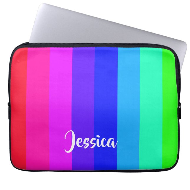Farbige Regenbogenlinien Laptopschutzhülle (Vorderseite)